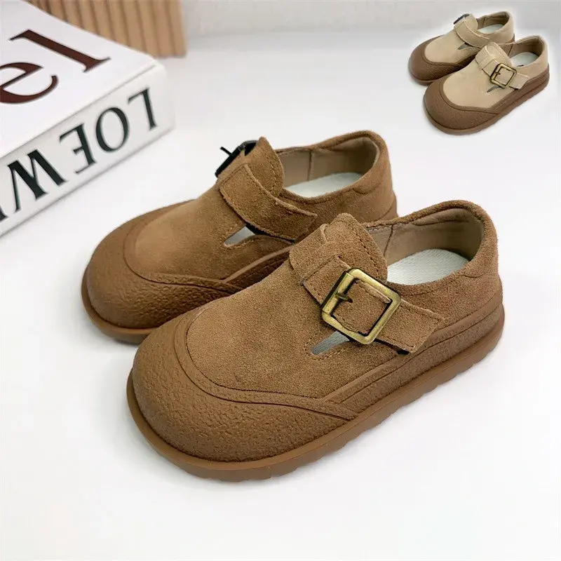 Children Shoe Retro Casual Shoes Trendy Boy Leather Shoes Lovely Frosted School Girls Party Dresses Shoes Chaussure Enfant Fille