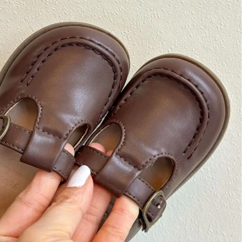 Spring Autumn Little Kids Peas Leather Shoes British Style Baby Toddler Boys Girls Soft Bottom Toddler Mary Janes Toddler Shoes