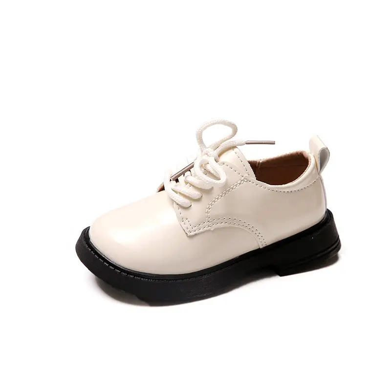 Kids Oxfords Unisex Toddler Boys Black Dress Shoes Girls Wedding Lace-up Shoes Autumn Children Leather Shoes School