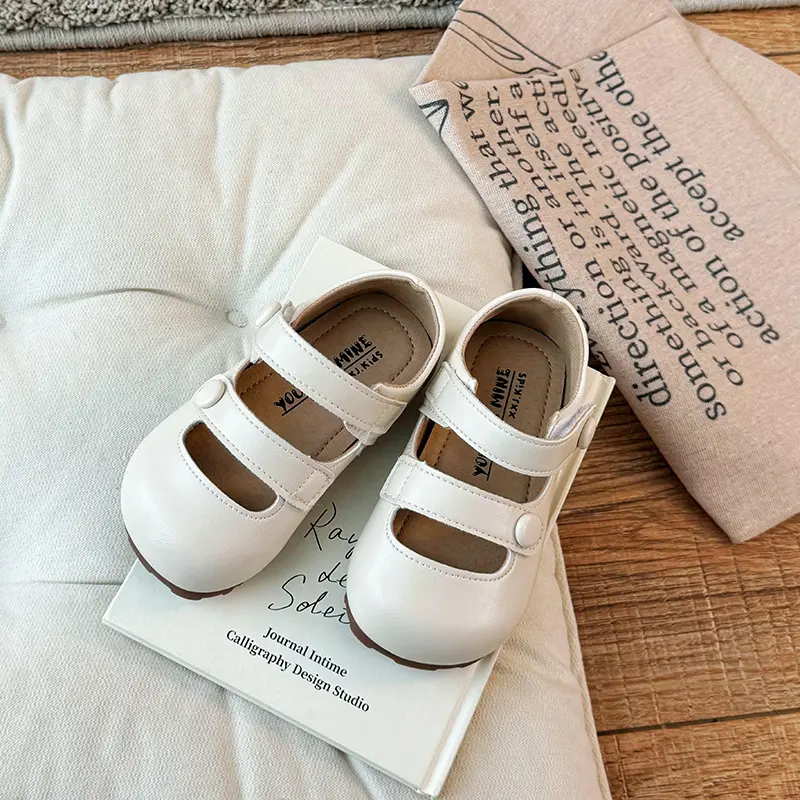 New Kids Shoes Children Leather Shoes Baby Girls Shoes Toddler Fashion Brown Flats Slip On Loafers Mary Jane