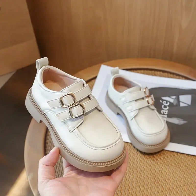 Children Leather Shoes for Girls 2024 Winter New Fashion Korean Style Anti-slippery Britishi Style Soft Bottom Versatile Loafer