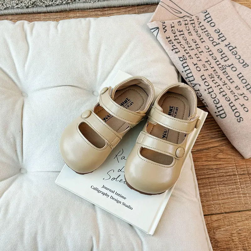 New Kids Shoes Children Leather Shoes Baby Girls Shoes Toddler Fashion Brown Flats Slip On Loafers Mary Jane