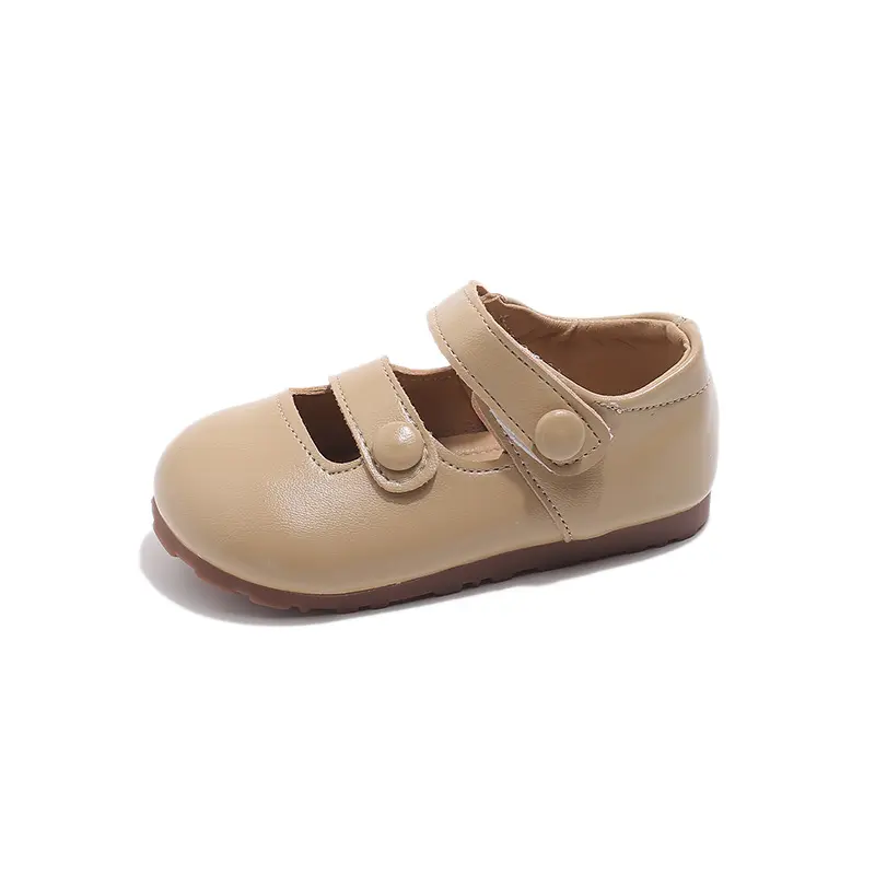 New Kids Shoes Children Leather Shoes Baby Girls Shoes Toddler Fashion Brown Flats Slip On Loafers Mary Jane