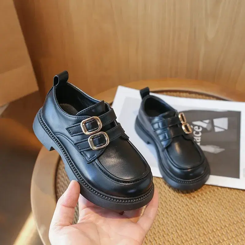 Children Leather Shoes for Girls 2024 Winter New Fashion Korean Style Anti-slippery Britishi Style Soft Bottom Versatile Loafer