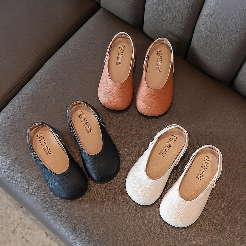 New Girl Shoe Spring Autumn Cute Square Head Princess Shoe Shallow Soft Sole Kids Shoe Anti Slip Leather Shoe Mary Jane Shoes