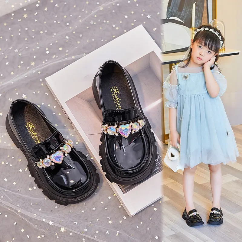 Zapatos Niña Platform Girl Leather Shoe 2023 Autumn Fashion Princess Shoe Soft Soled Lolita Shoe Kid Shoes Mary Jane Shoes туфли