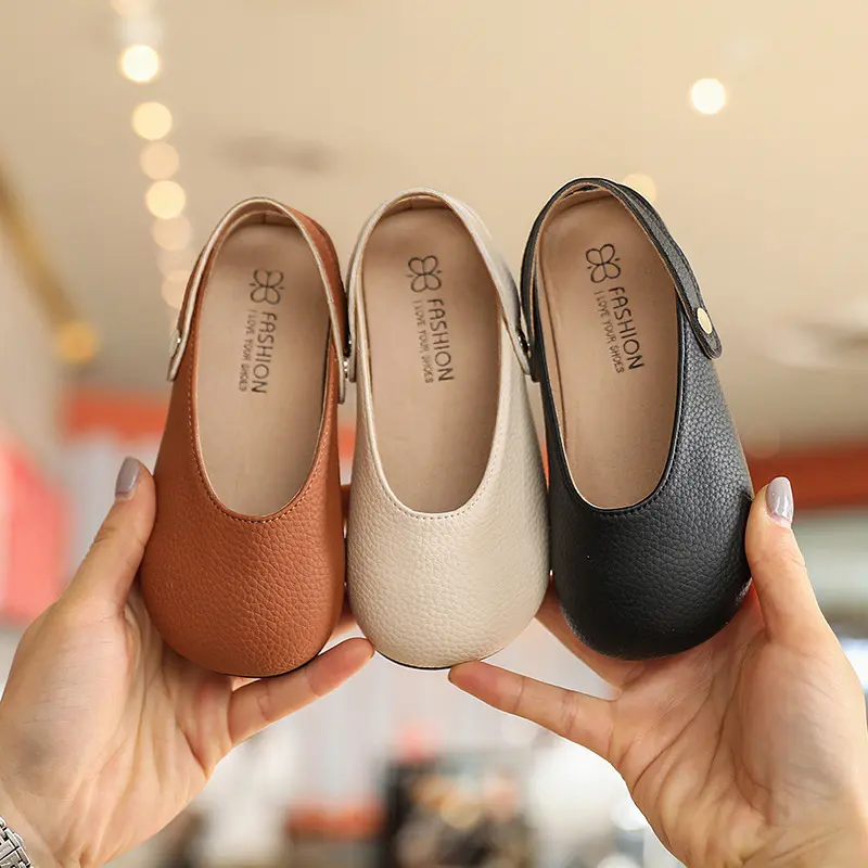 New Girl Shoe Spring Autumn Cute Square Head Princess Shoe Shallow Soft Sole Kids Shoe Anti Slip Leather Shoe Mary Jane Shoes