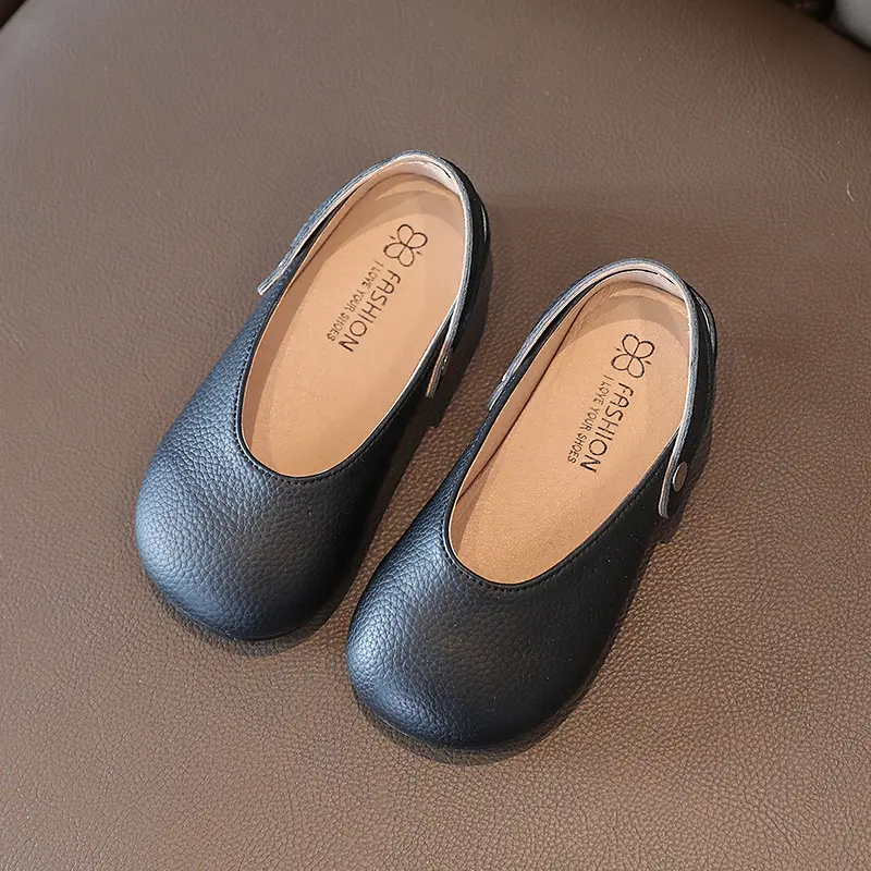 New Girl Shoe Spring Autumn Cute Square Head Princess Shoe Shallow Soft Sole Kids Shoe Anti Slip Leather Shoe Mary Jane Shoes