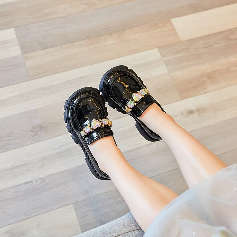 Zapatos Niña Platform Girl Leather Shoe 2023 Autumn Fashion Princess Shoe Soft Soled Lolita Shoe Kid Shoes Mary Jane Shoes туфли