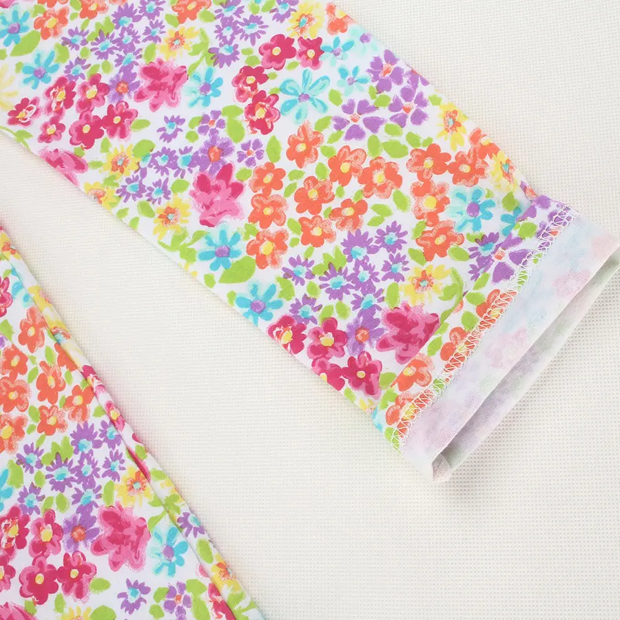 Baby Kids Childrens Printing Flower Toddler Classic Girls Leggings 2-14Y
