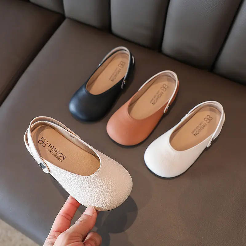 New Girl Shoe Spring Autumn Cute Square Head Princess Shoe Shallow Soft Sole Kids Shoe Anti Slip Leather Shoe Mary Jane Shoes