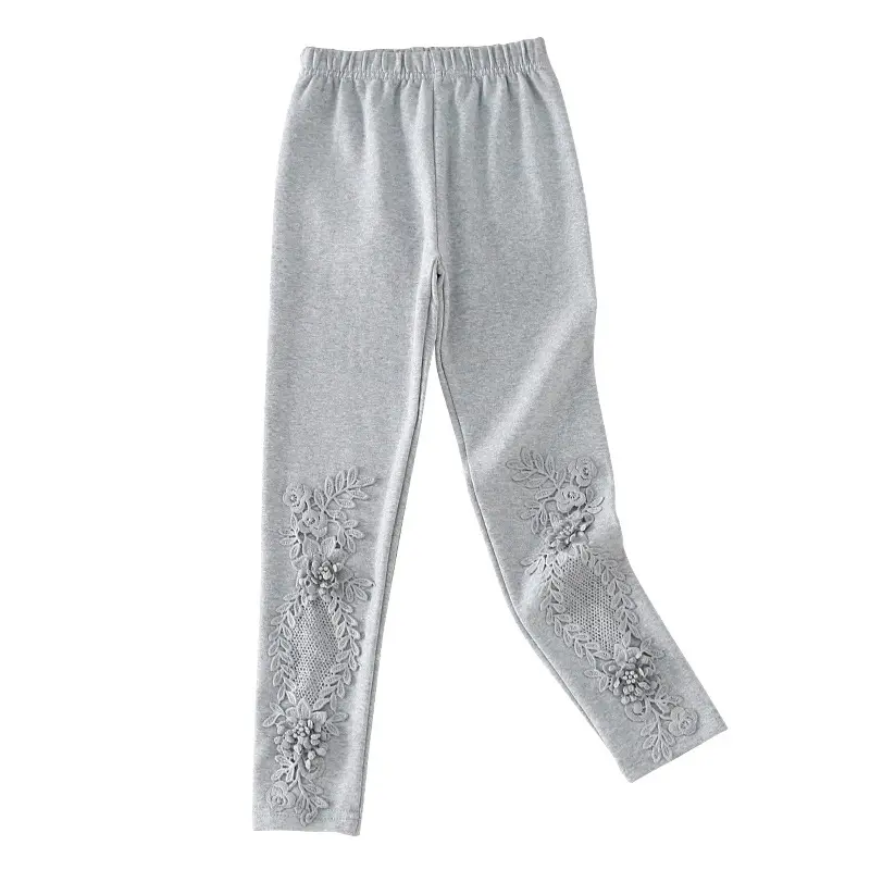 New 4-13Y Baby Girl Leggings Flower Girls Full Pants 100% Cotton Kids Skinny Pants Spring Autumn Children Trousers DQ984