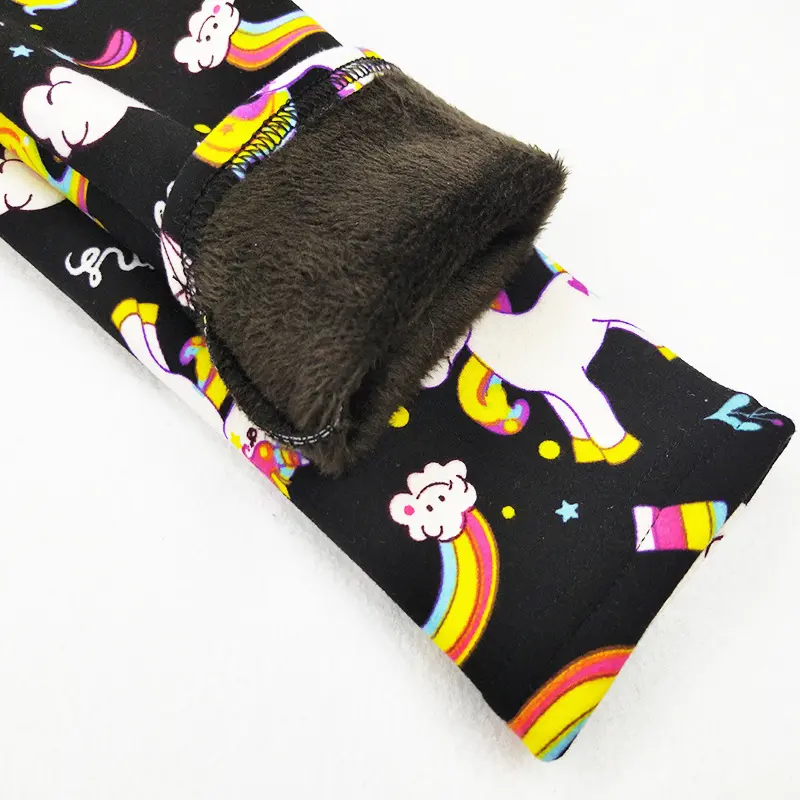 Kids Girls Autumn Winter Slim Fit Warm Bottom Pants Thickened Velvet Children Unicorn Print Legging Casual Pants 2 To10 Years