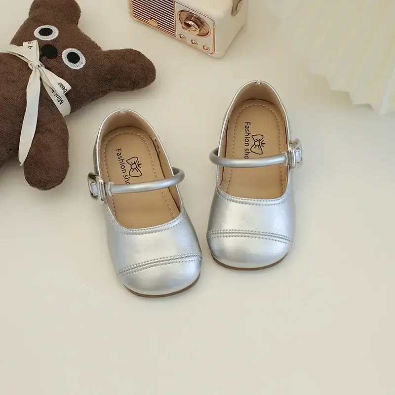2025 Children Leather Shoes for Girls Spring New Fashion Elegant Comfortable French Style Mary Jane Casual Versatile Chic Shoes