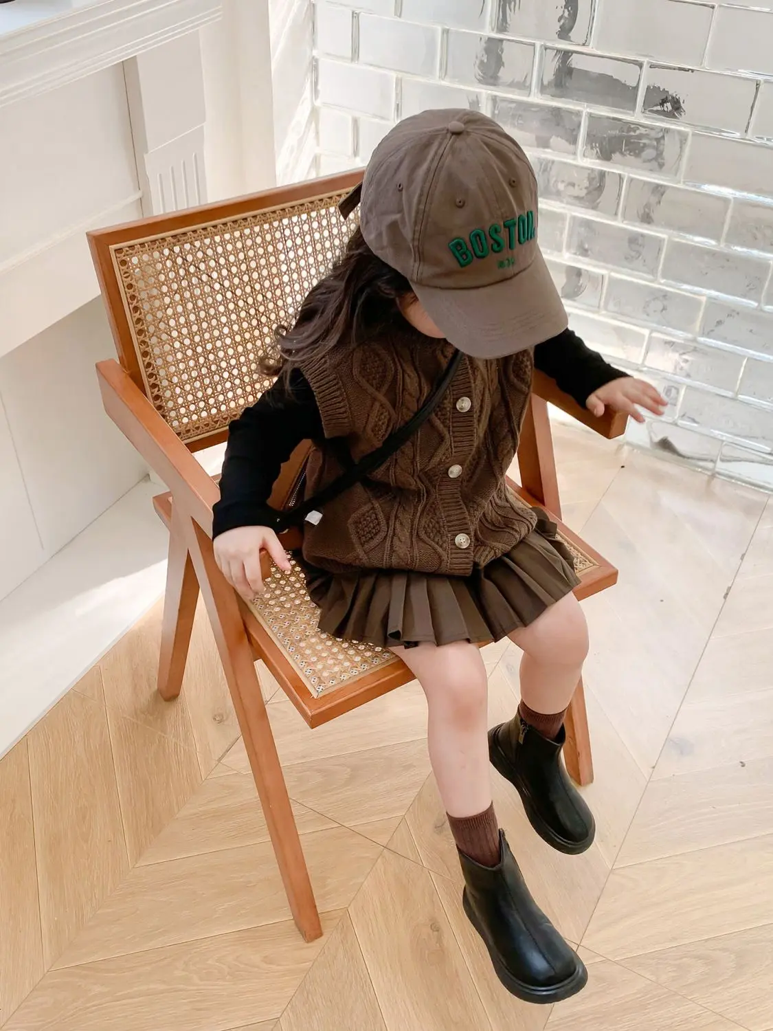 Classic Children's Black Boots Simple Thick Bottom Autumn Boots for Girls Matte PU Leather Kids Fashion Ankle Boots Round-toe