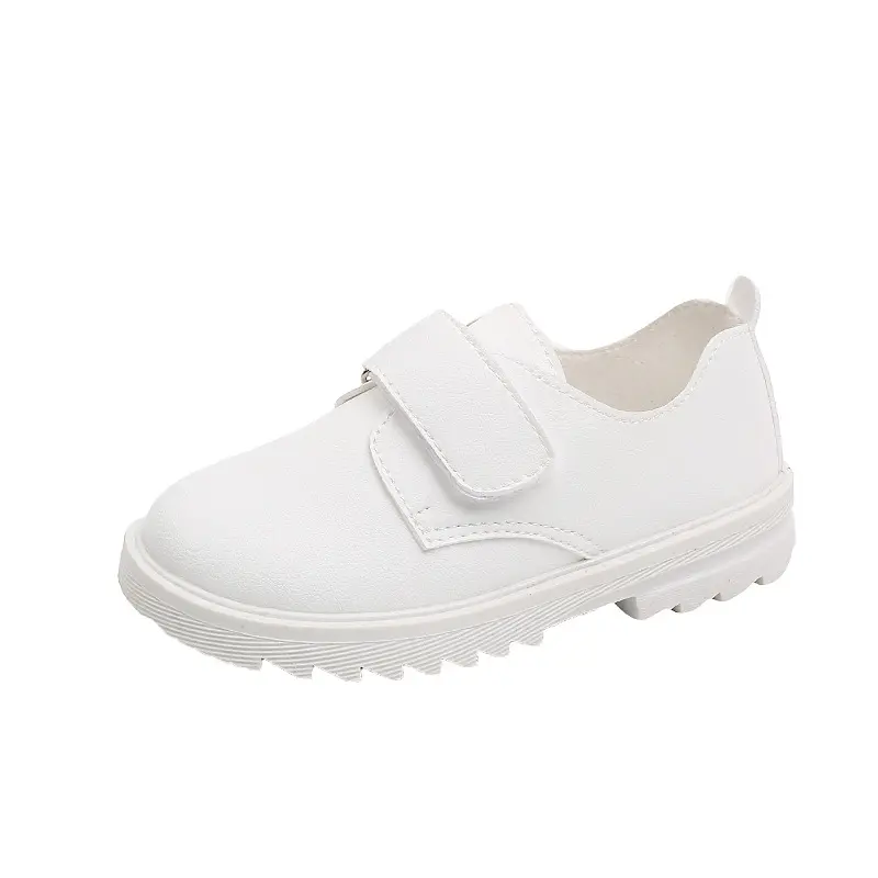 2023 Children Boys Leather Shoes Kindergarten Versatile Performance Black Uniform School Shoes Kids Shoes Soft Girls Britain PU