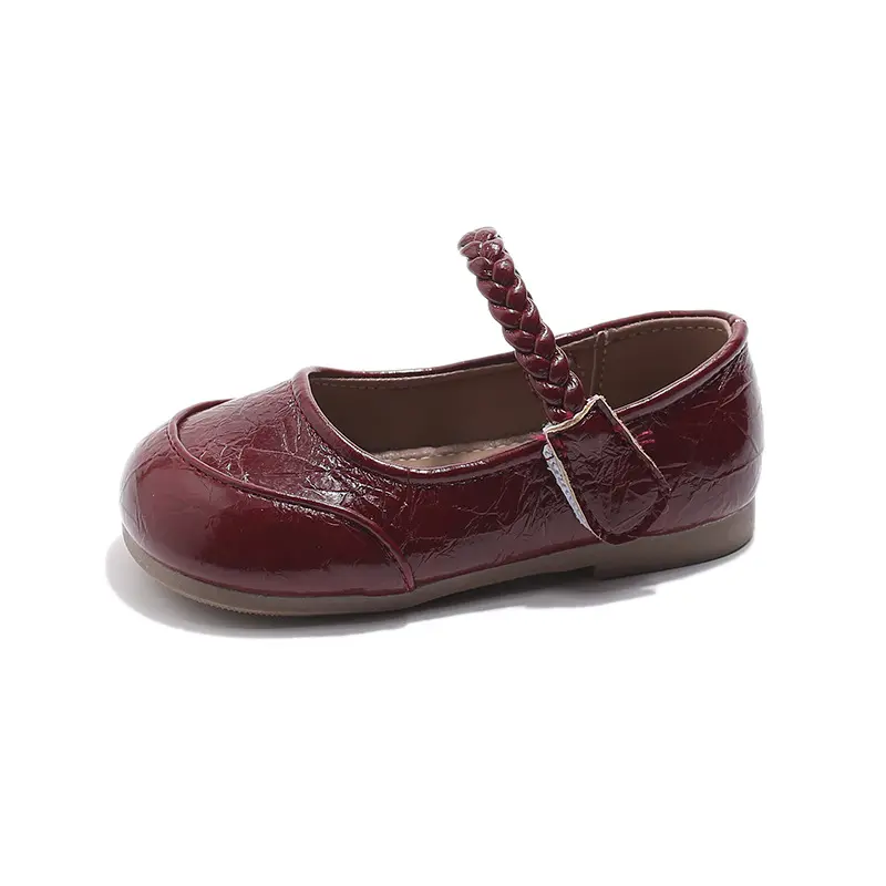 2025 Spring New Children Leather Shoes for Girls Fashion Korean Style Soft Anti-slippery Versatile Chic Ballet Elegant Flats