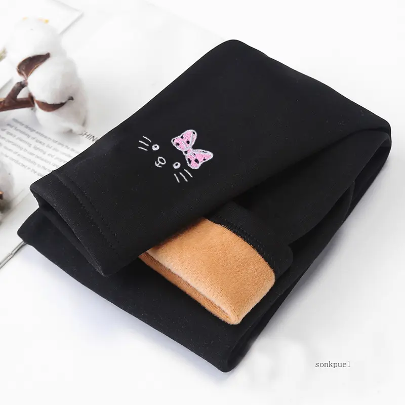 New Fashion Four Seasons Girls Kids Pants Children's leggings Cotton Velvet Elastic Waist Warm Legging 2-8 Years Girls Trousers