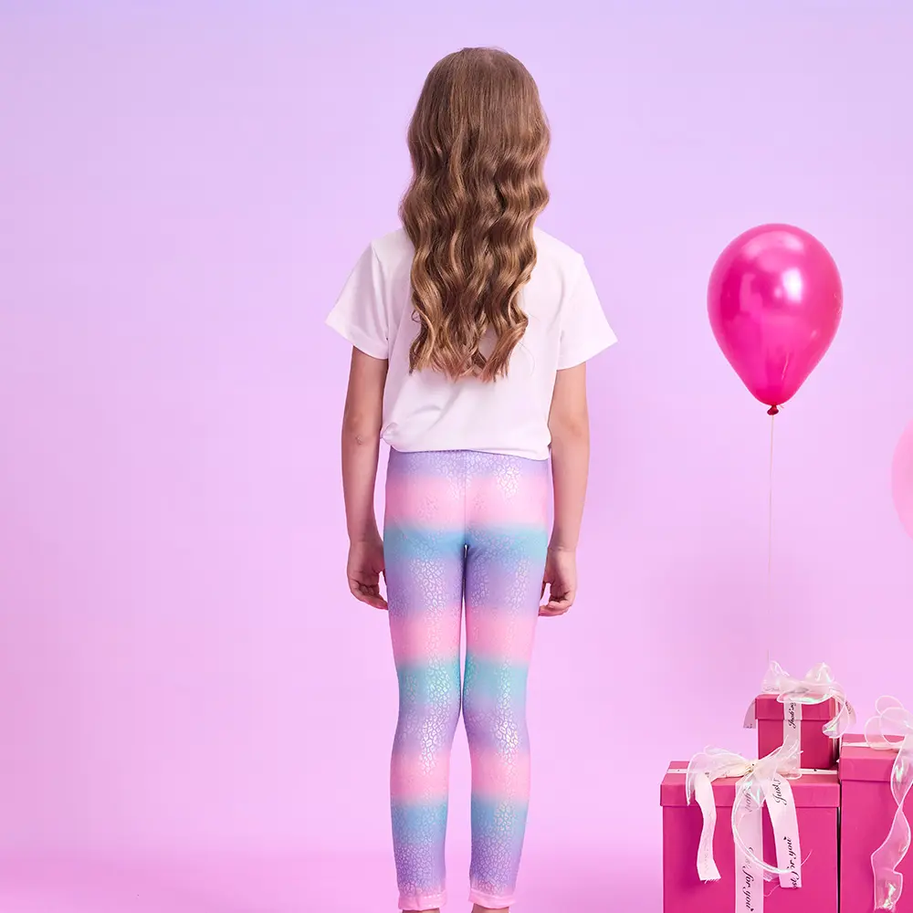 VIKITA Kids Rainbow Colorful Pants Girls Striped Skinny Pencil Pants Toddlers Casual Daily Fashion Trousers Children Clothing