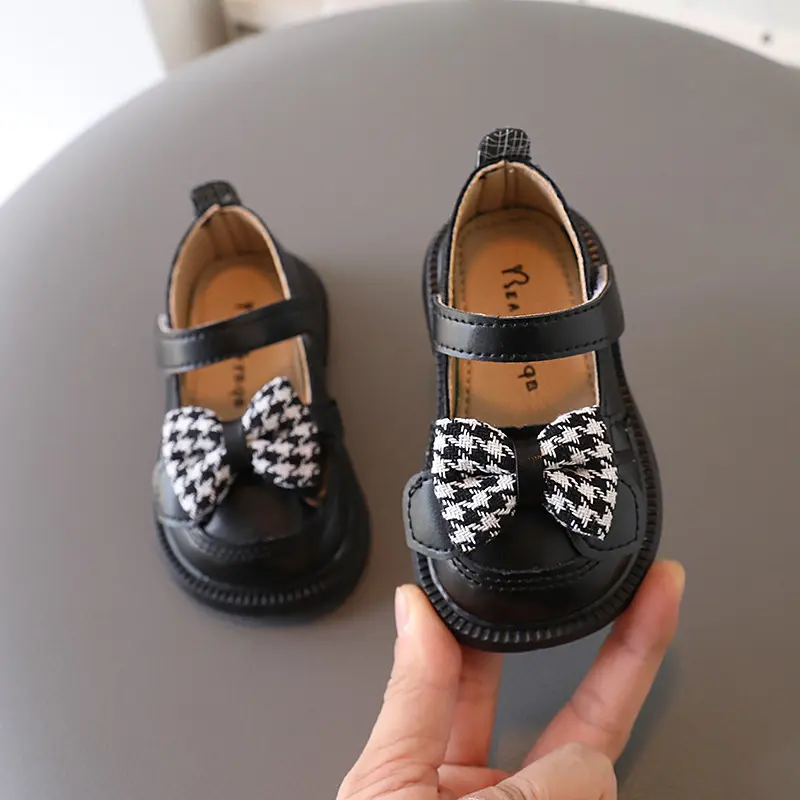 Spring Autumn Fashion Children's Leather Shoes Elegant Princess Shoes for Girls Versatile Kids Baby Walking Flats Single Shoes