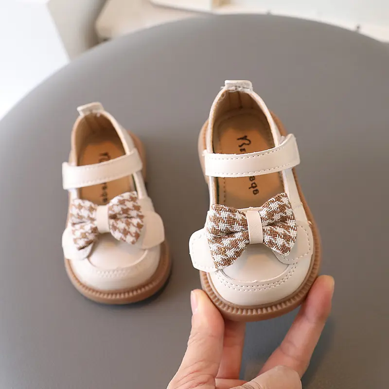 Spring Autumn Fashion Children's Leather Shoes Elegant Princess Shoes for Girls Versatile Kids Baby Walking Flats Single Shoes