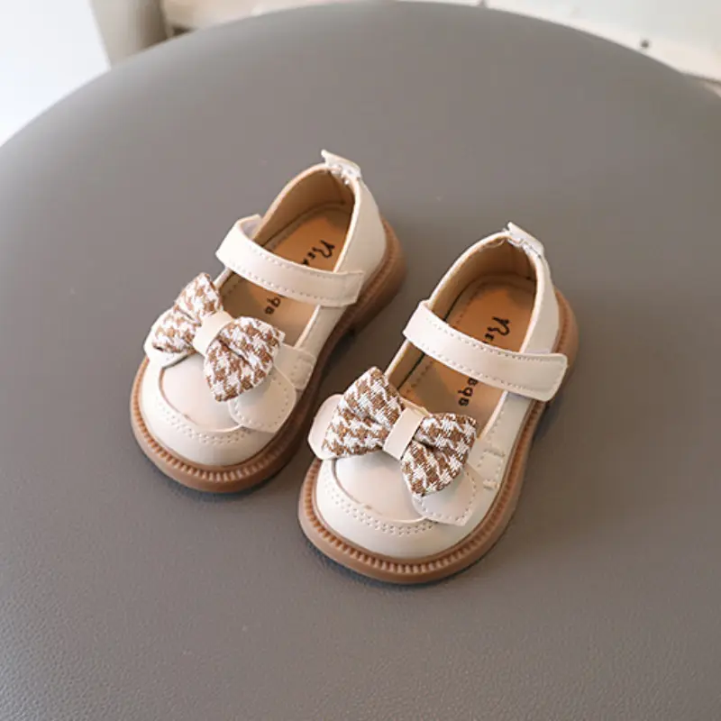 Spring Autumn Fashion Children's Leather Shoes Elegant Princess Shoes for Girls Versatile Kids Baby Walking Flats Single Shoes
