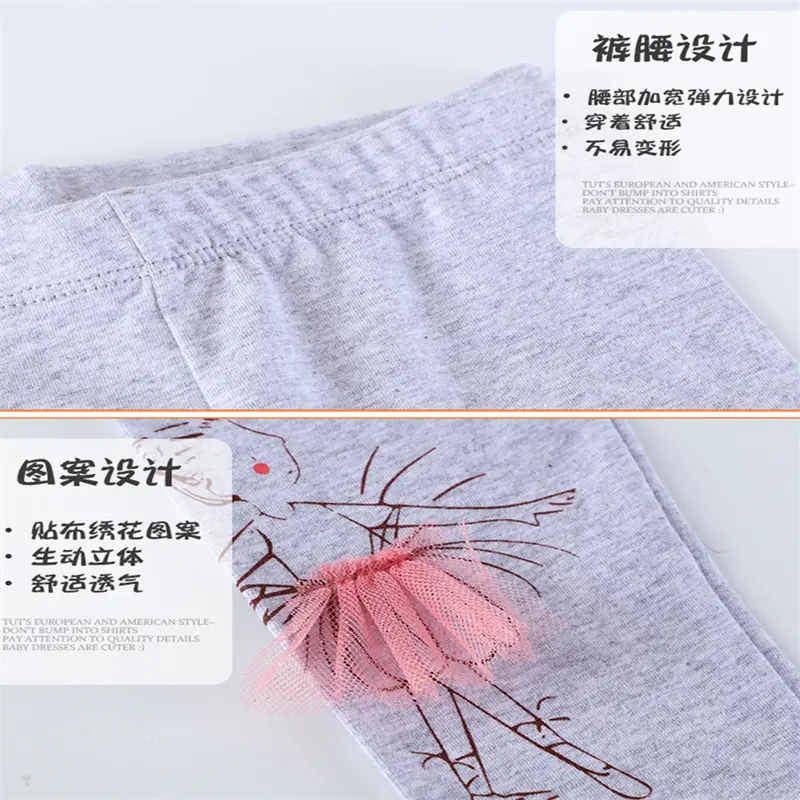 Jumping Meters 2-7T Applique Girls Leggings Pants Clothing Applique Full Length Fashion Girls  Baby Skinny Pencil Pants