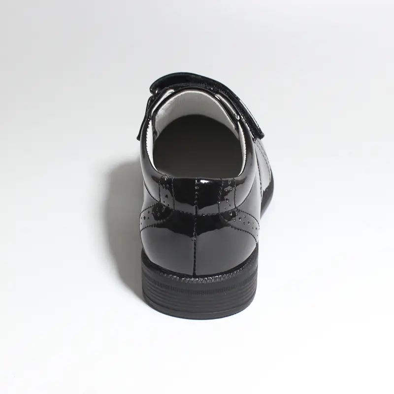 New Fashion Boys Patent Dress Shoes Classic Brogue Black Hook Loop Formal Footwear Kids Comfortable PU Leather Shoes