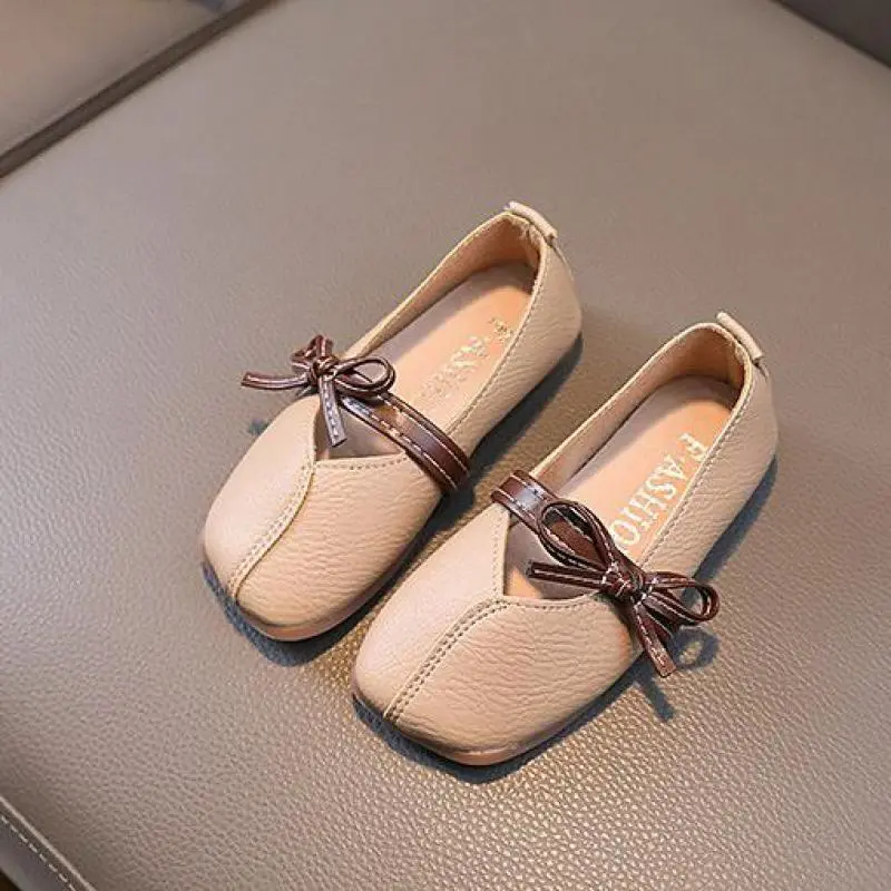 Girls' Leather Shoes Fashion Children Bow Soft Comfortable Flat Single Shoes Students Baby Casual Shoes Spring Autumn New H698