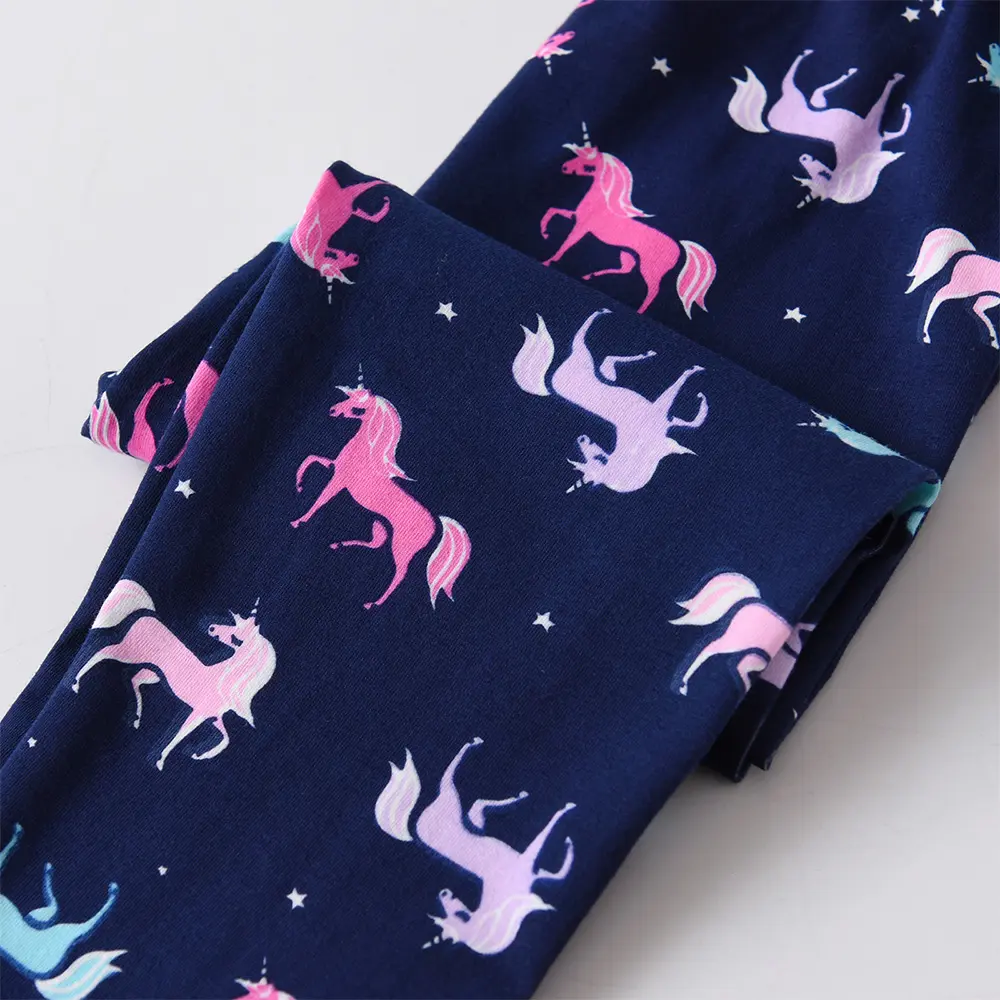 VIKITA Girls Unicorn Leggings Kids Cotton Casual Sports Trousers Tights Pants for Girls Cartoon Skinny Leggings Girl's Pants