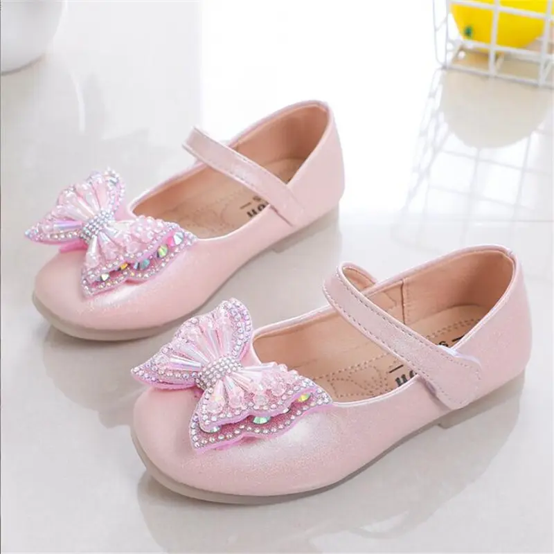 Children leather shoes girls black performance shoes autumn girls princess shoes white beans single shoes students flat shoes