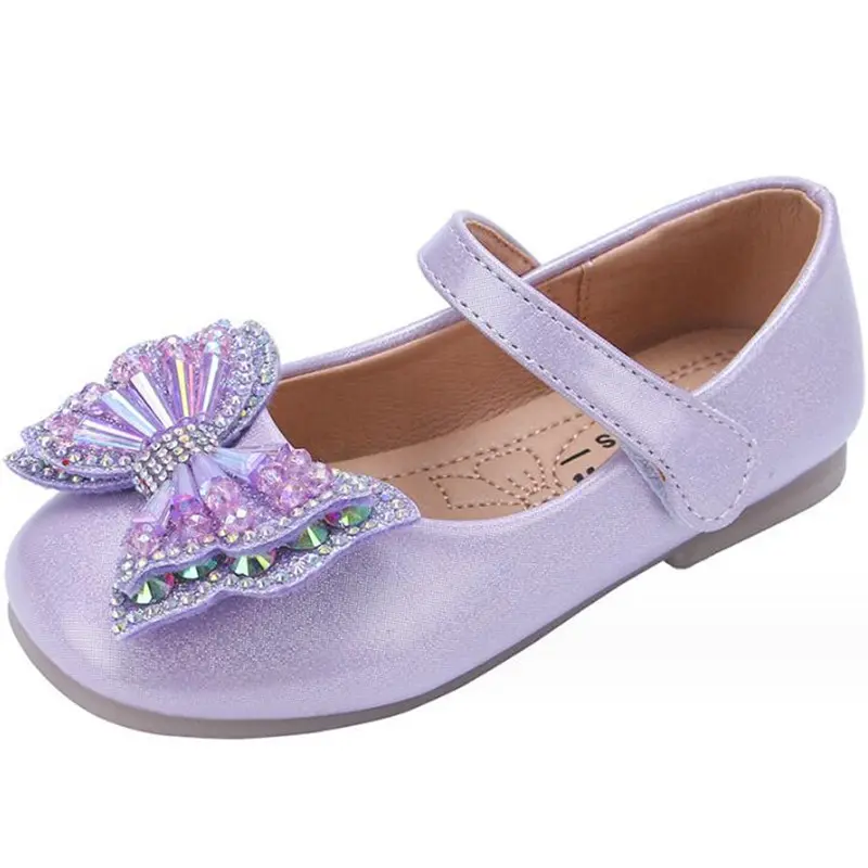 Children leather shoes girls black performance shoes autumn girls princess shoes white beans single shoes students flat shoes