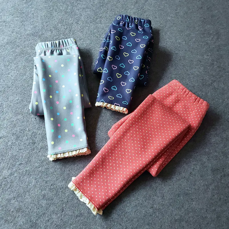 Children's Pants  Autumn and Winter Clothes  Cartoon Printing Pants  Girls Stretch Plus Velvet Stretch Leggings To Keep Warm
