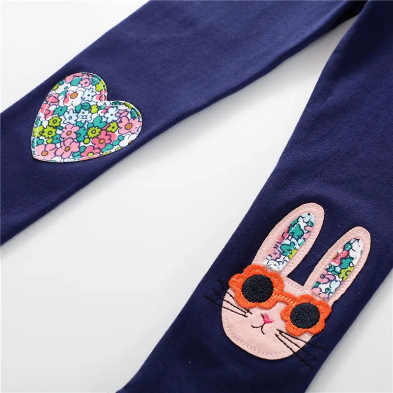 Jumping meters Applique Girls Leggings Autumn Spring Skinny Trousers Children Clothes Hot Selling Pencil Pants Girl legging pant