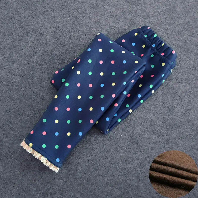 Children's Pants  Autumn and Winter Clothes  Cartoon Printing Pants  Girls Stretch Plus Velvet Stretch Leggings To Keep Warm