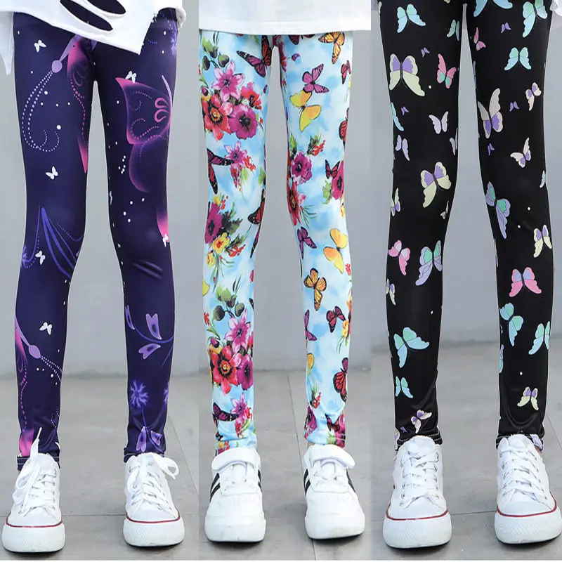 Girls' leggings Spring And Autumn Thin Children's Stretch Printed Pants Korean Children's Pants Summer Clothes