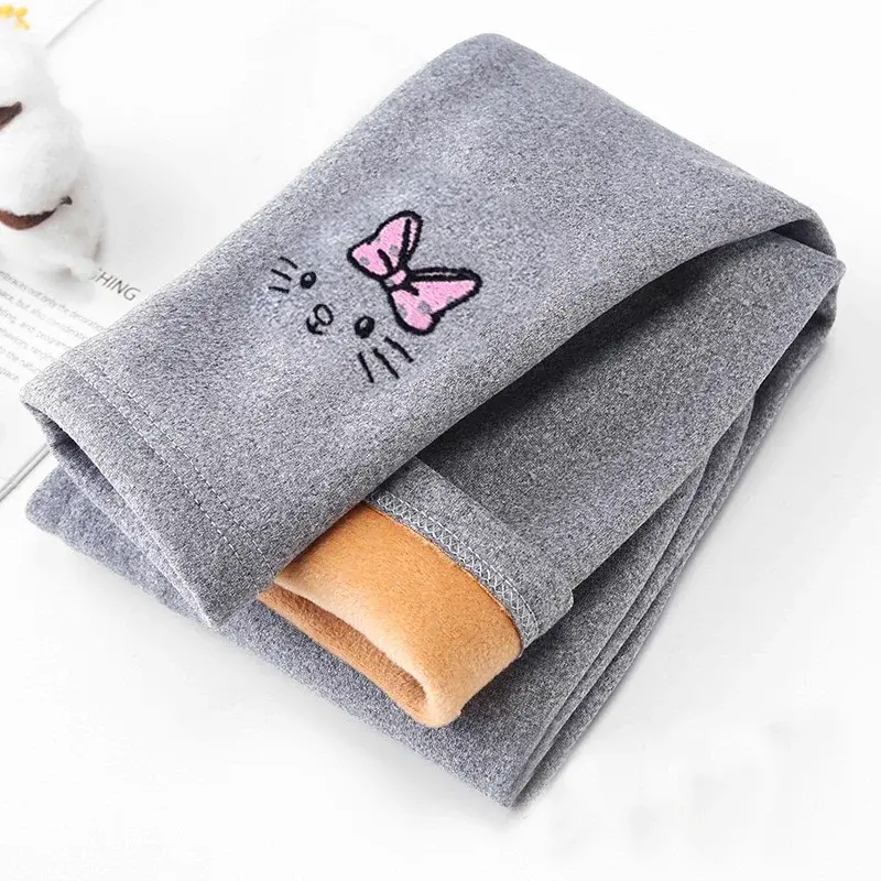New Fashion Four Seasons Girls Kids Pants Children's leggings Cotton Velvet Elastic Waist Warm Legging 2-8 Years Girls Trousers