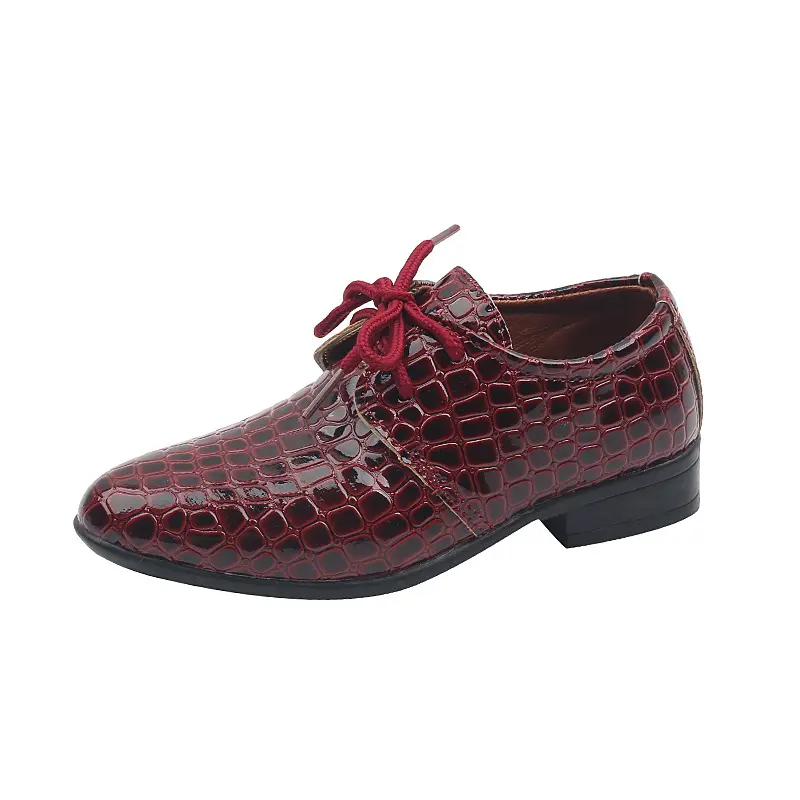 Boys Pointed Leather Shoes British Style Boys' Shoes Primary School Children's Dress Fashion Performance Shoes for Catwalk Party