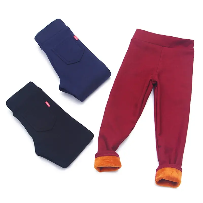 Little Girls Leggings Winter Kids Thick Velvet Leggings Pencil Pants Children Warm Trousers Baby Cotton Legging Slim Pants 4-12Y