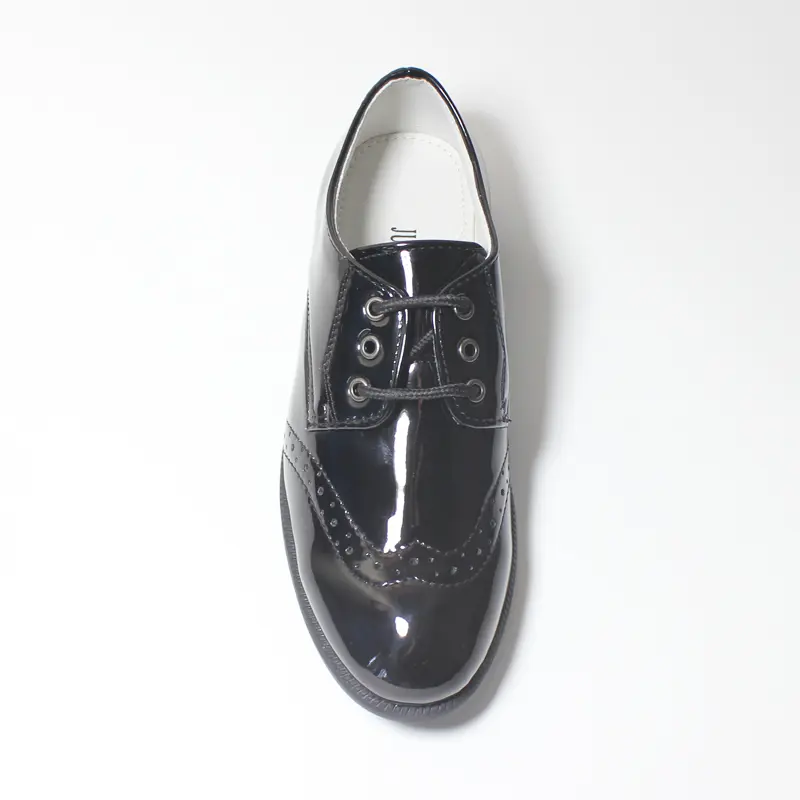 New Boys Black Formal Suit Shoes Lace Up Faux Leather First Communion Shoe For Kids Prom Wedding School Smart Dress Brogues Shoe