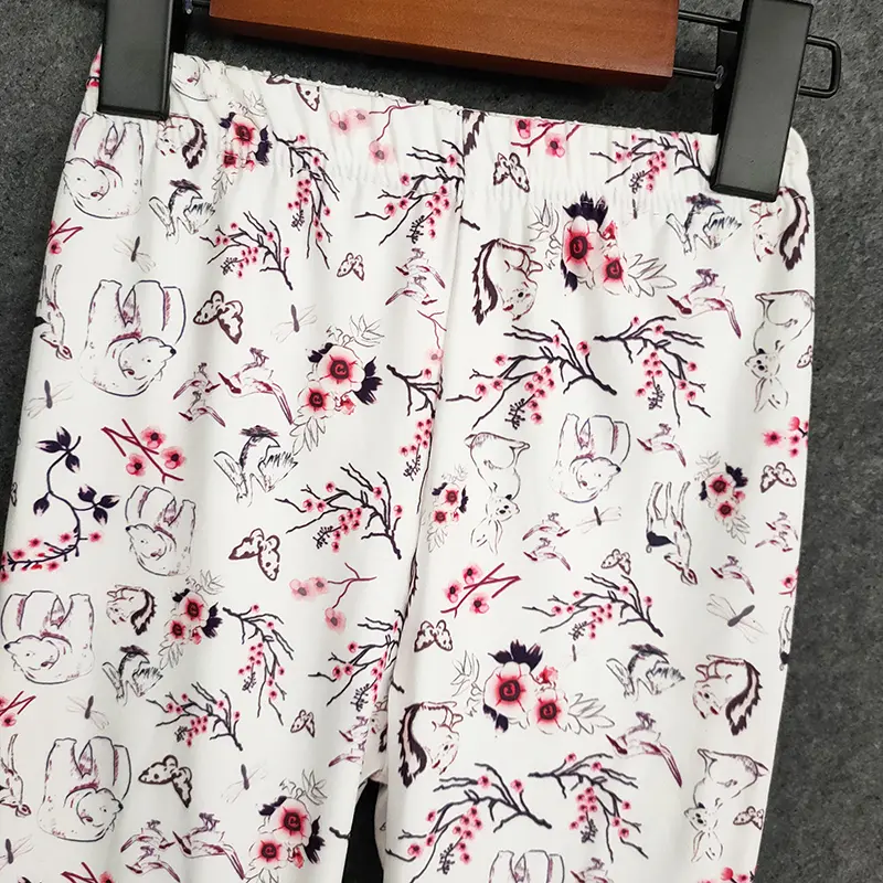 Summer Sweet Girl Print Leggings Kids Girls Slim Long Pants Children Girl Skinny Pencil Pants Kids Clothing