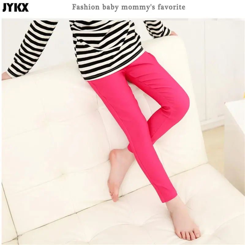 2024 Kids Girl Pants Spring Autumn Candy Color Elastic Pencil Trousers Child Solid Leggings For 2-11Y Children Clothing