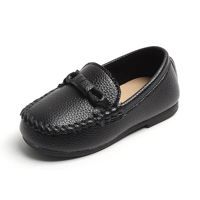 Boys Shoes Spring Autumn Kids Oxfords Boys Slip-on Flats Soft PU Leather Shoes Toddler Black White Loafers For Boy