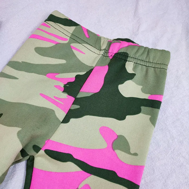 Thin Velvet Children Kids Pants Camouflage Print Boys Trousers Floral  Girls Leggings for Spring Autumn