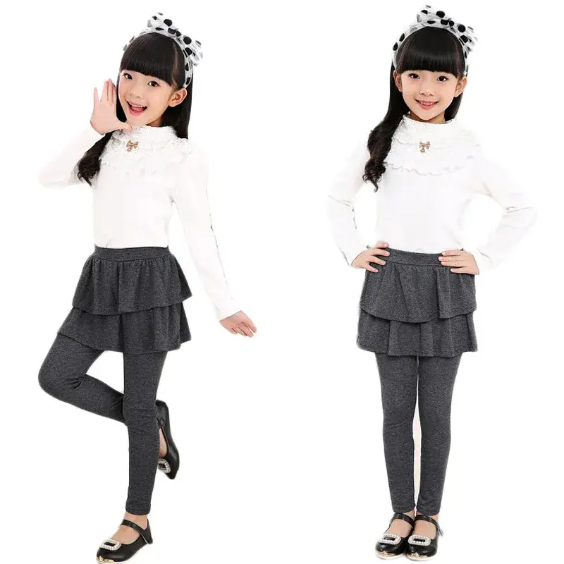Warm Spring Cotton Autumn Winter Girl Leggings Skirt-pants Cake Skirt Kids leggings Children girls Pants Trousers 3-11 Years