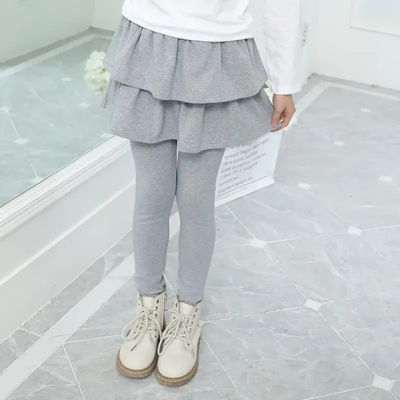 Warm Spring Cotton Autumn Winter Girl Leggings Skirt-pants Cake Skirt Kids leggings Children girls Pants Trousers 3-11 Years