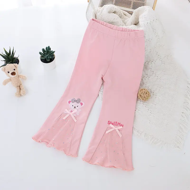 2025 New Baby Girl Pants Quality Cartoon Print Leggings Spring Autumn Children Skinny Pant Kid Long Trouser