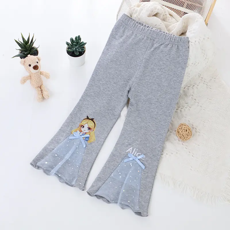 2025 New Baby Girl Pants Quality Cartoon Print Leggings Spring Autumn Children Skinny Pant Kid Long Trouser