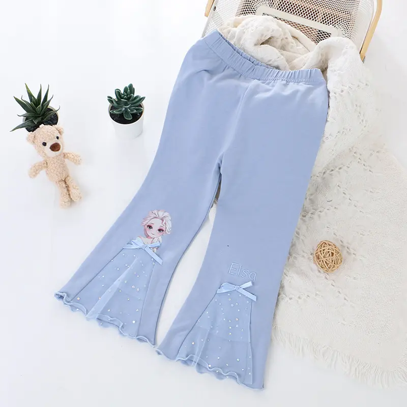 2025 New Baby Girl Pants Quality Cartoon Print Leggings Spring Autumn Children Skinny Pant Kid Long Trouser