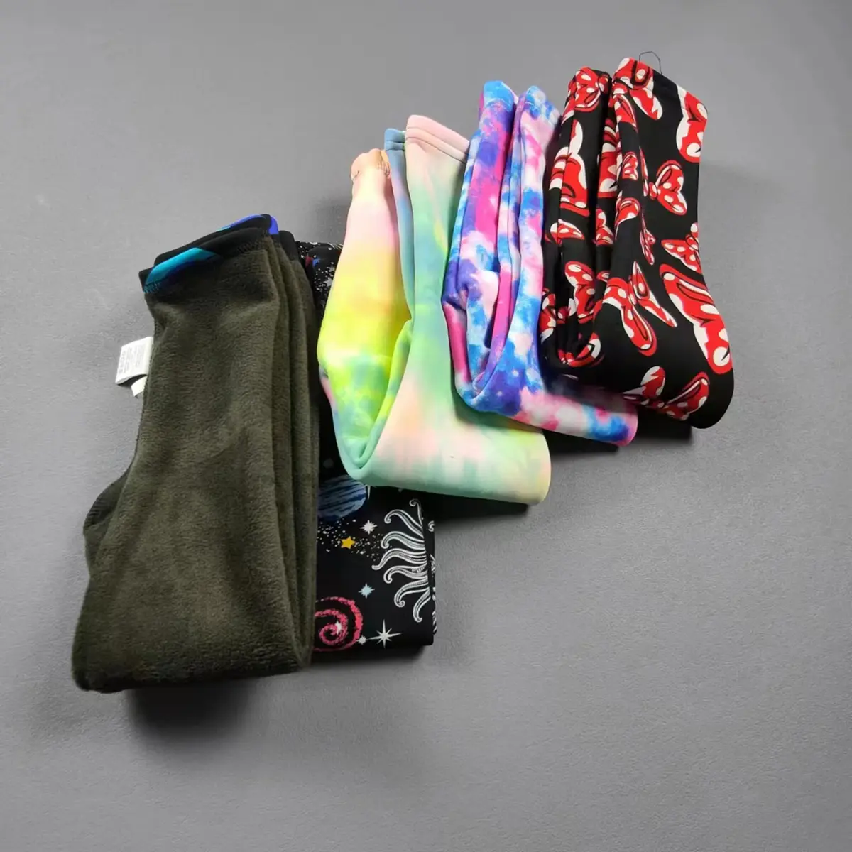 2-11Y Girls' Pants Autumn and Winter Slim Fit Warm Bottom Pants Thickened Velvet Printed Children's Pants Baby Casual Pants